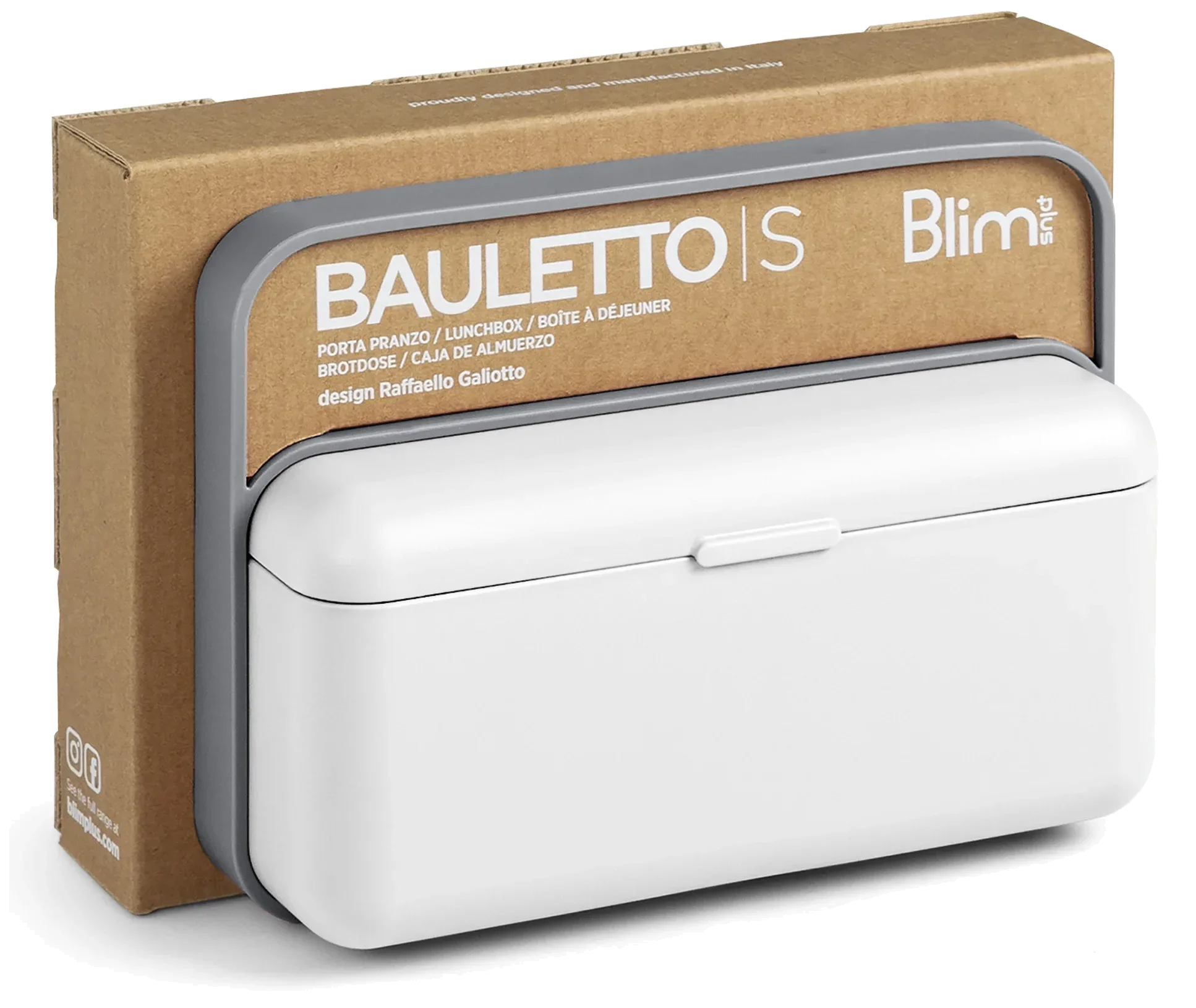 BAULETTO Vysoký lunchbox, křišťálově bílý / BLIM PLUS