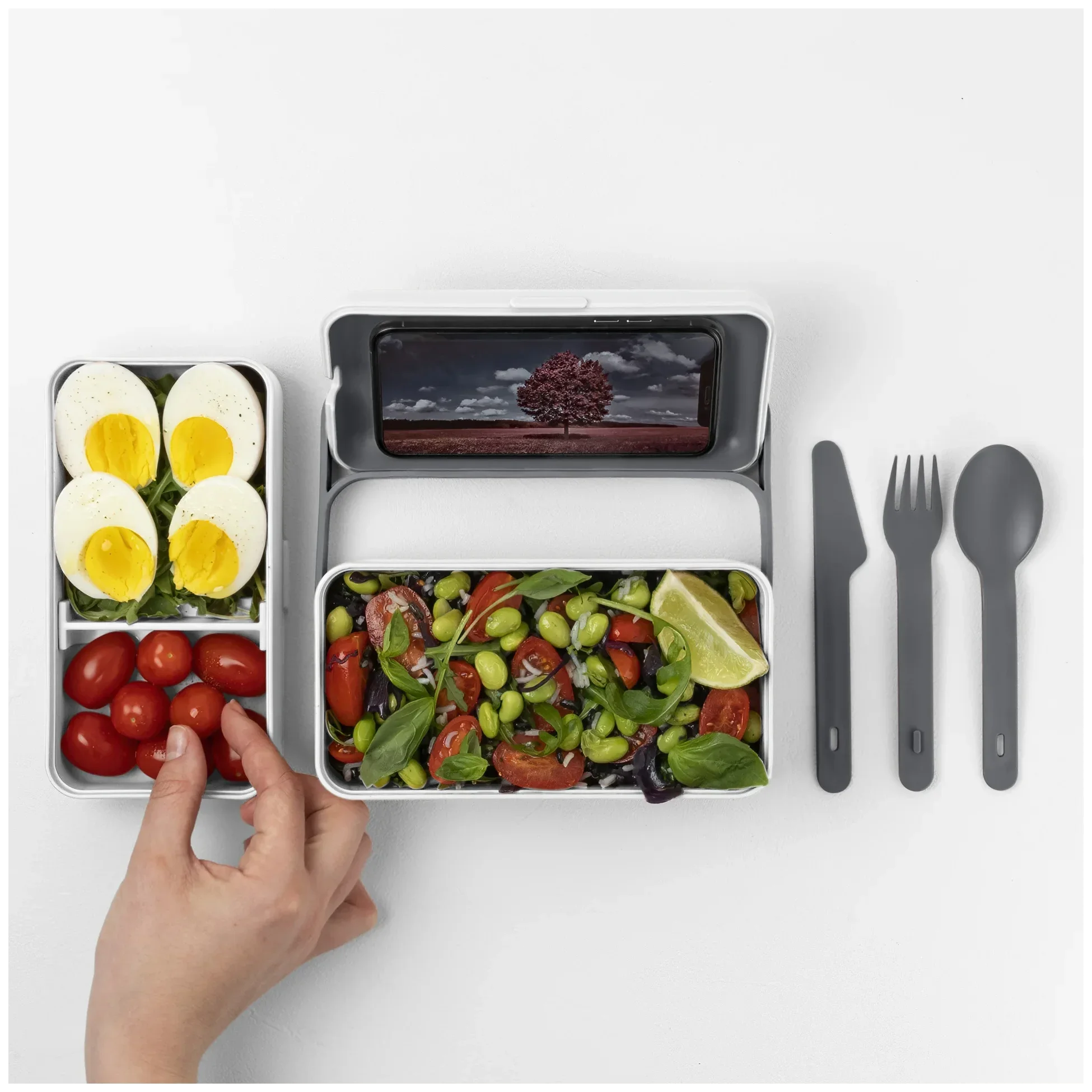 BAULETTO Vysoký lunchbox, křišťálově bílý / BLIM PLUS