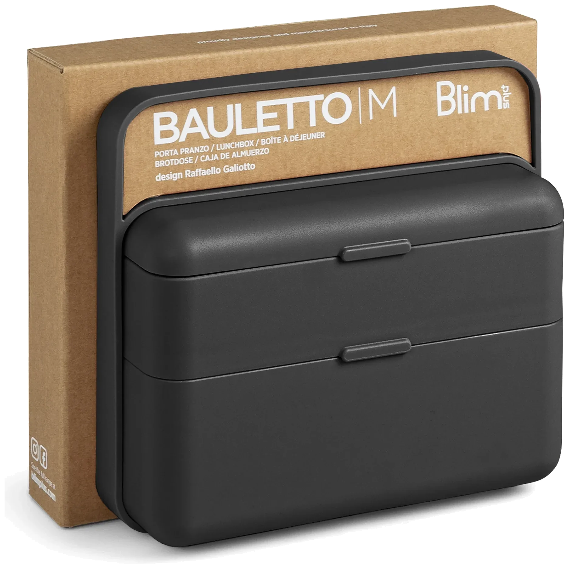 BAULETTO Vysoký lunchbox, karbon / BLIM PLUS