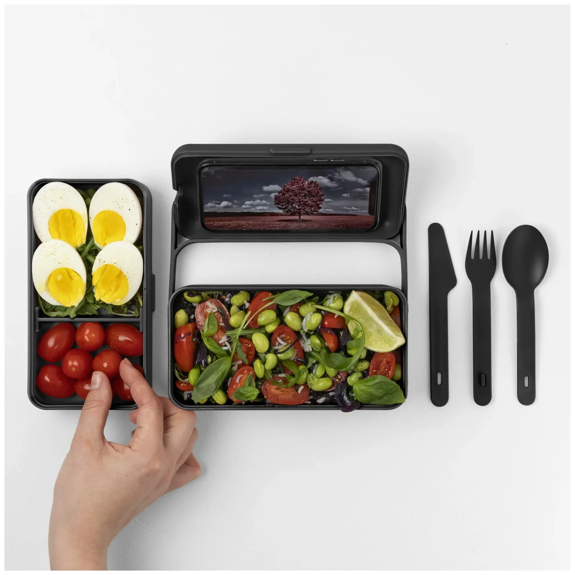 BAULETTO Vysoký lunchbox, karbon / BLIM PLUS