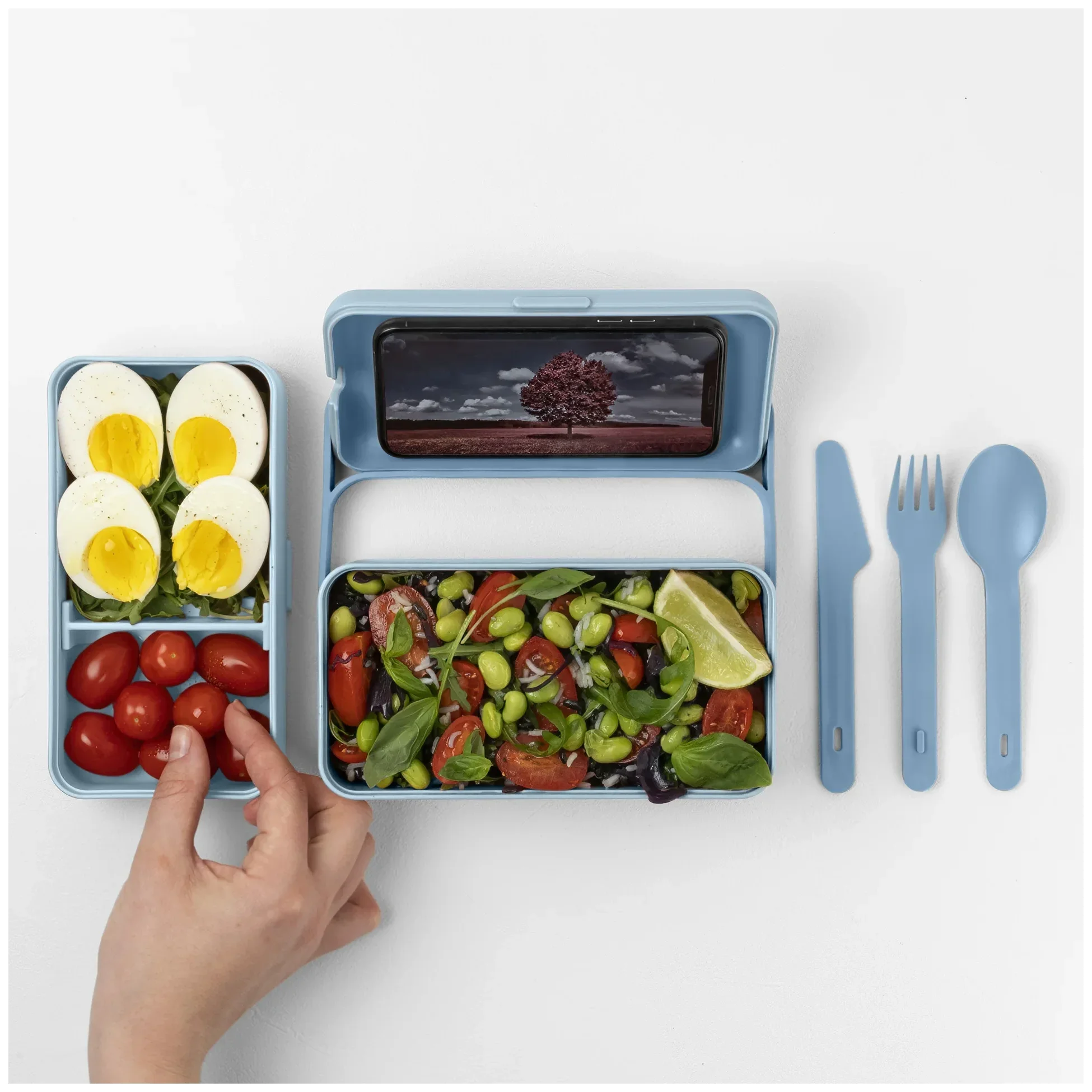 BAULETTO Vysoký lunchbox, světlý oceánský odstín / BLIM PLUS