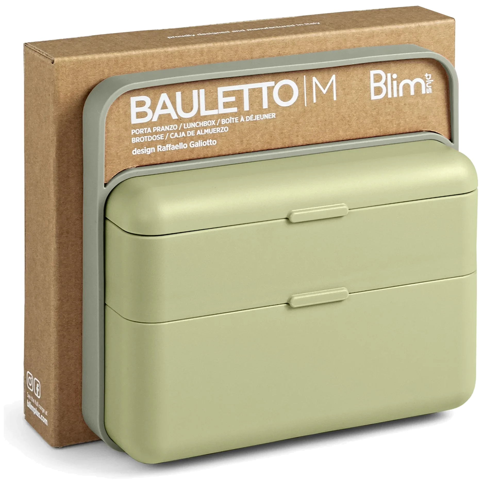 BAULETTO Vysoký lunchbox, světlá lesní zelená / BLIM PLUS