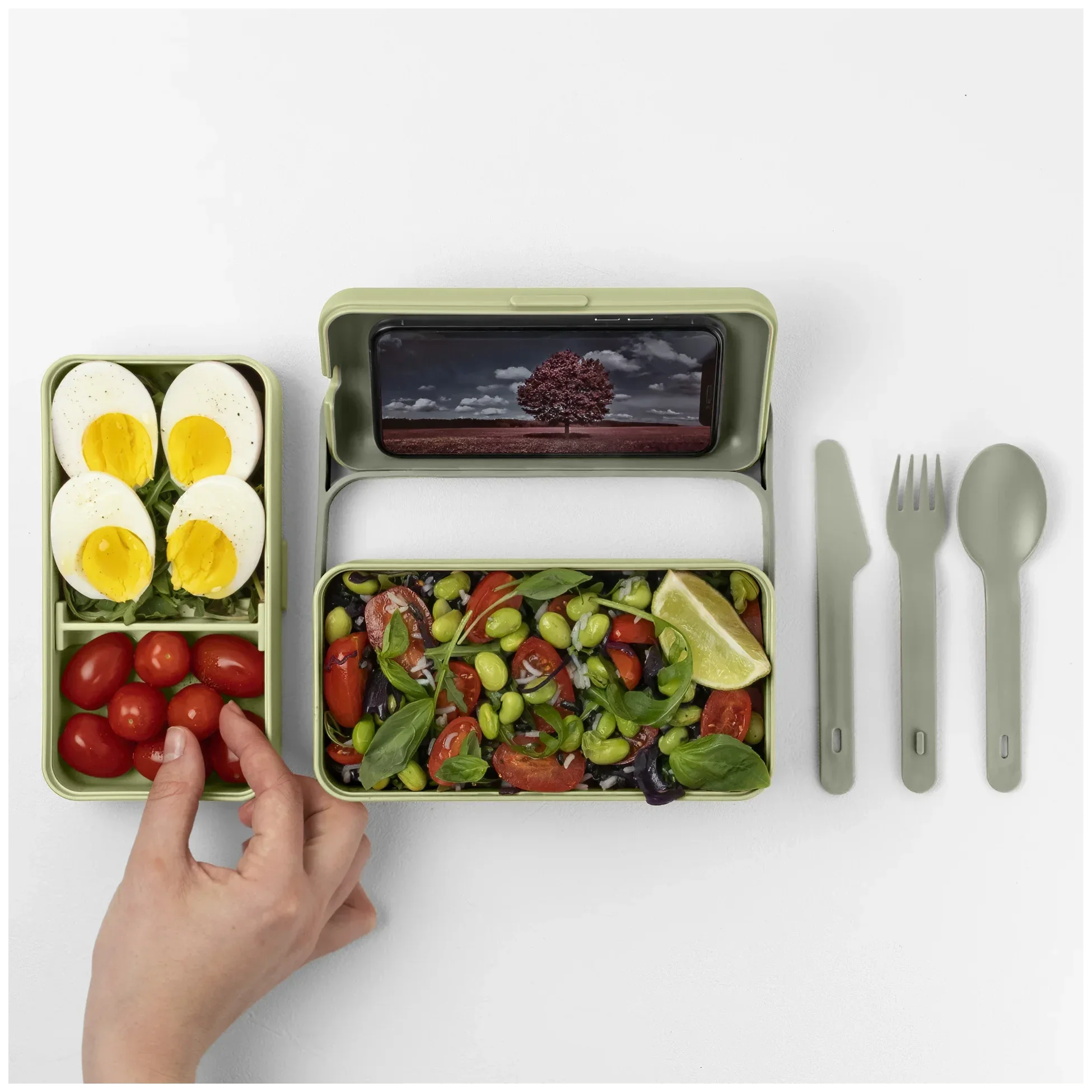 BAULETTO Vysoký lunchbox, světlá lesní zelená / BLIM PLUS