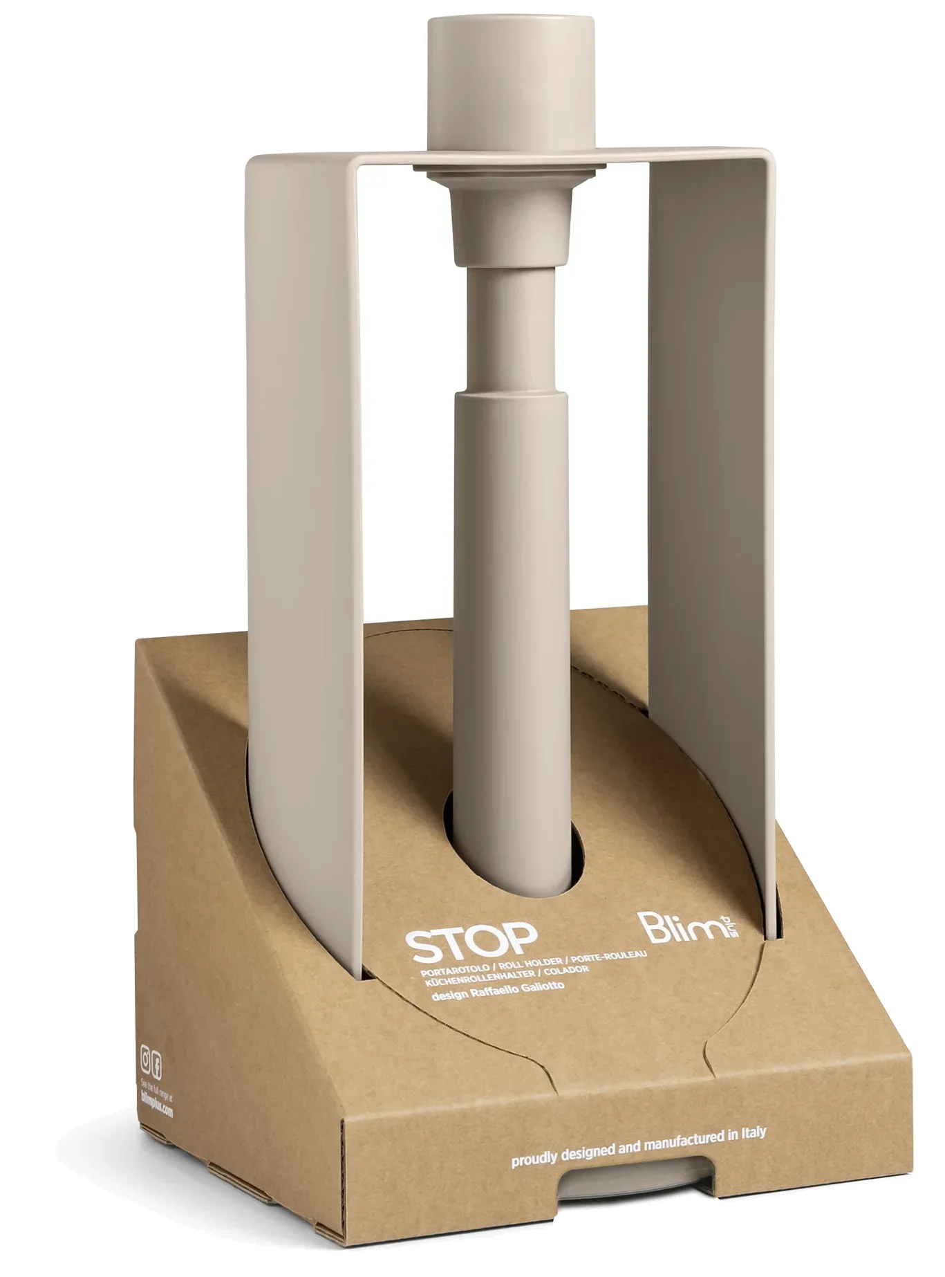 STOP Stojan na papírové utěrky, moka / BLIM PLUS
