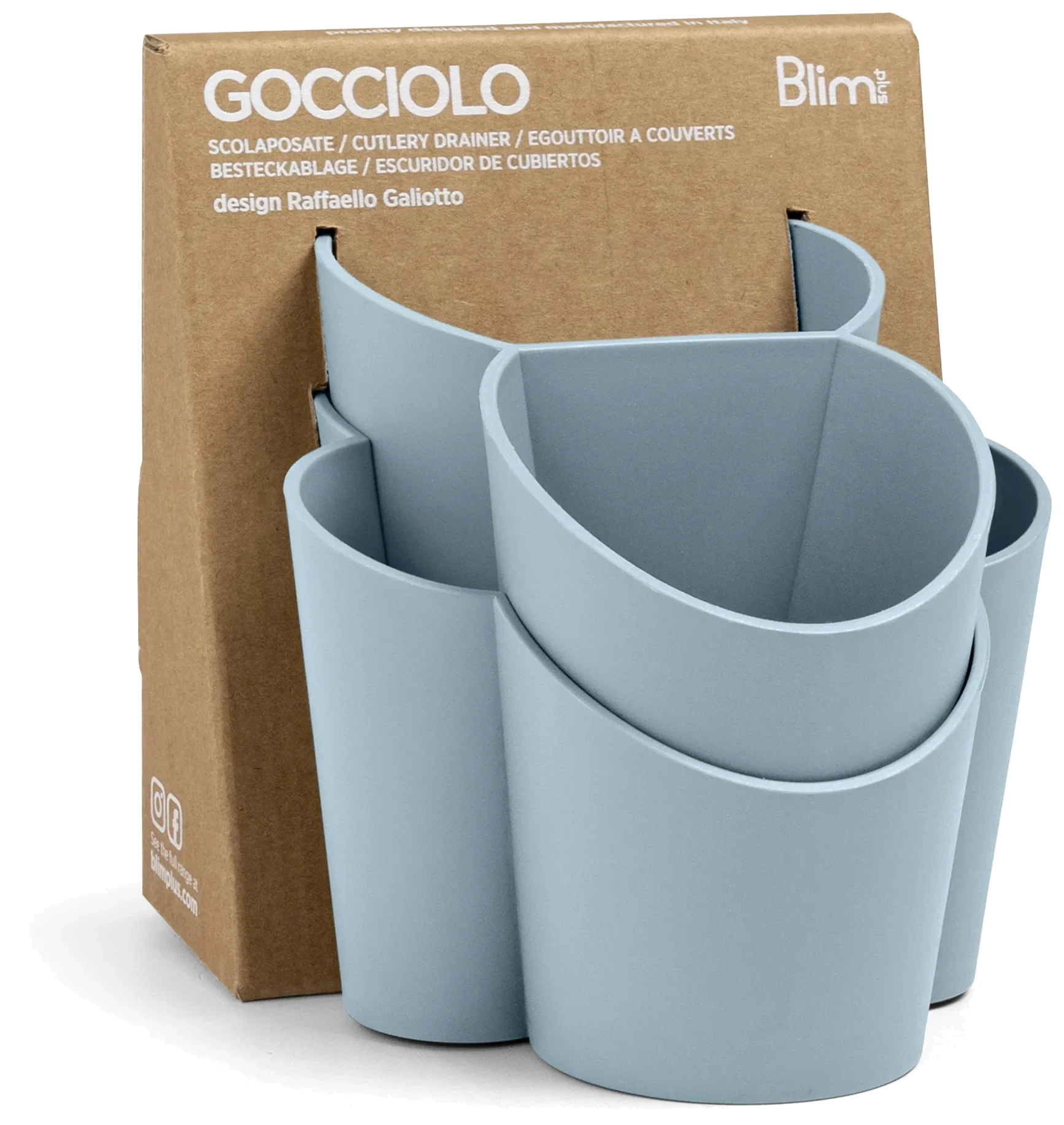 GOCCIOLO Nádoba na příbory, světlý oceánský odstín / BLIM PLUS