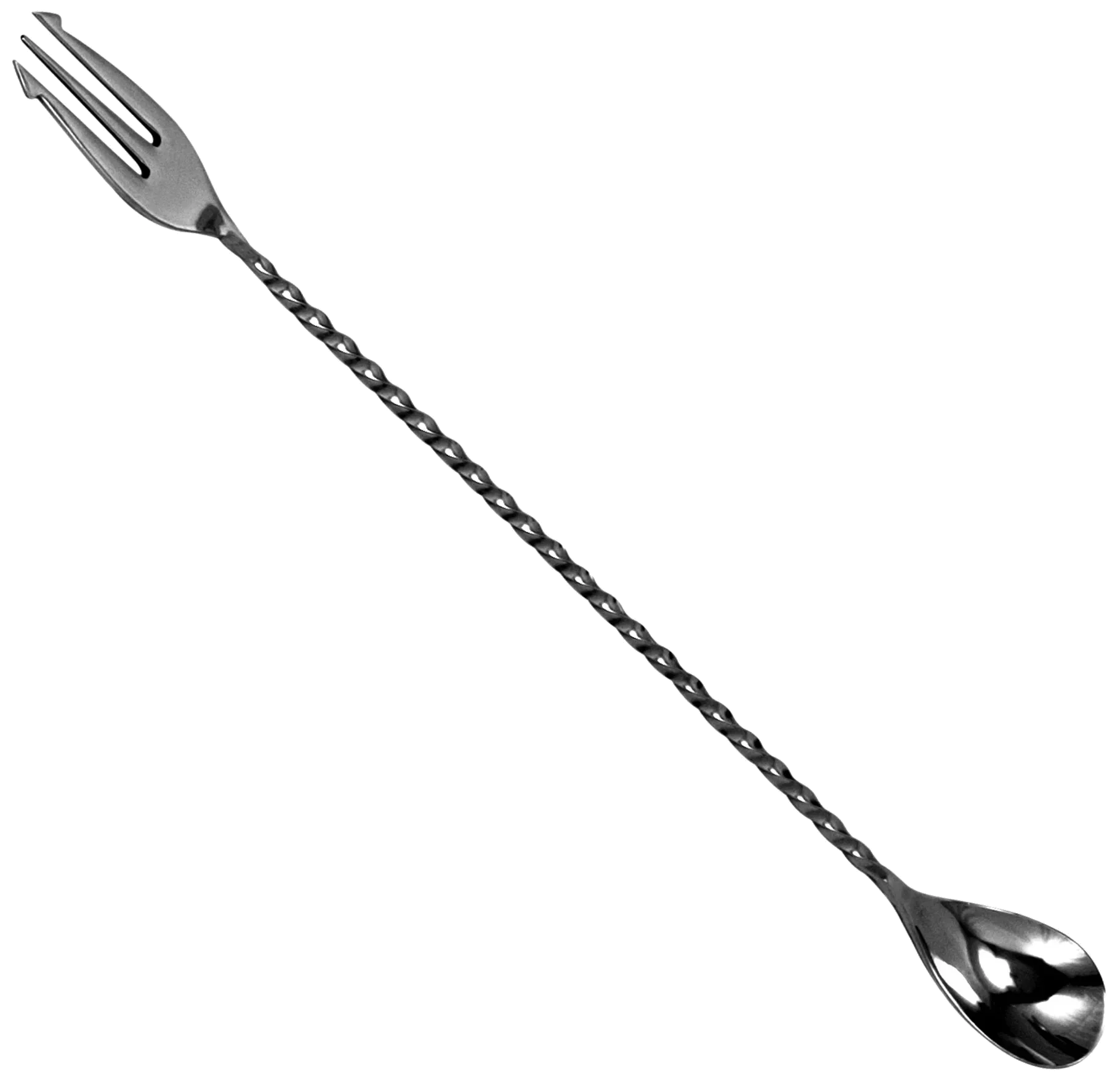 Barová lžíce s vidličkou 30 cm černá / BAR PROFESSIONAL