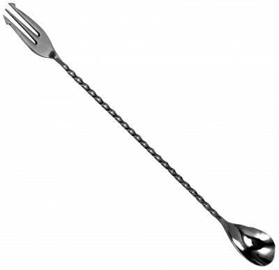 Barová lžíce s vidličkou 30 cm černá / BAR PROFESSIONAL