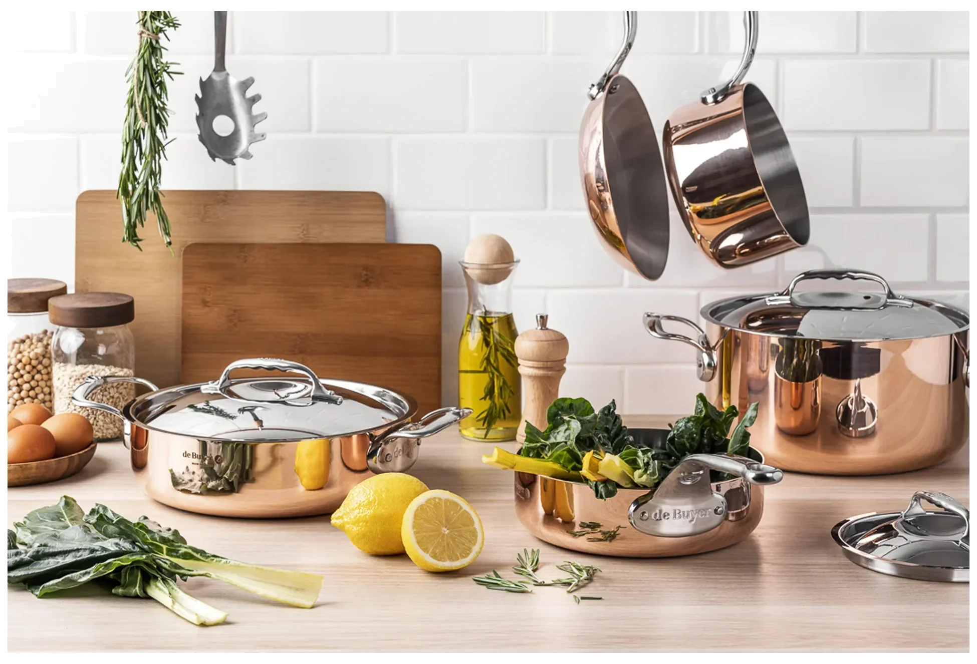 PRIMA MATERA Vysoký měděný rendlík s rovnými stěnami 16 cm / DE BUYER