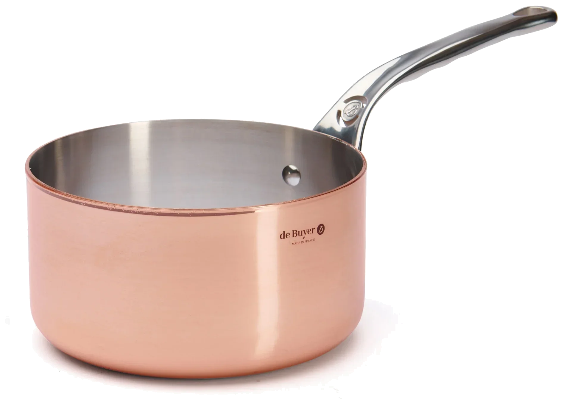 PRIMA MATERA Vysoký měděný rendlík s rovnými stěnami 20 cm / DE BUYER