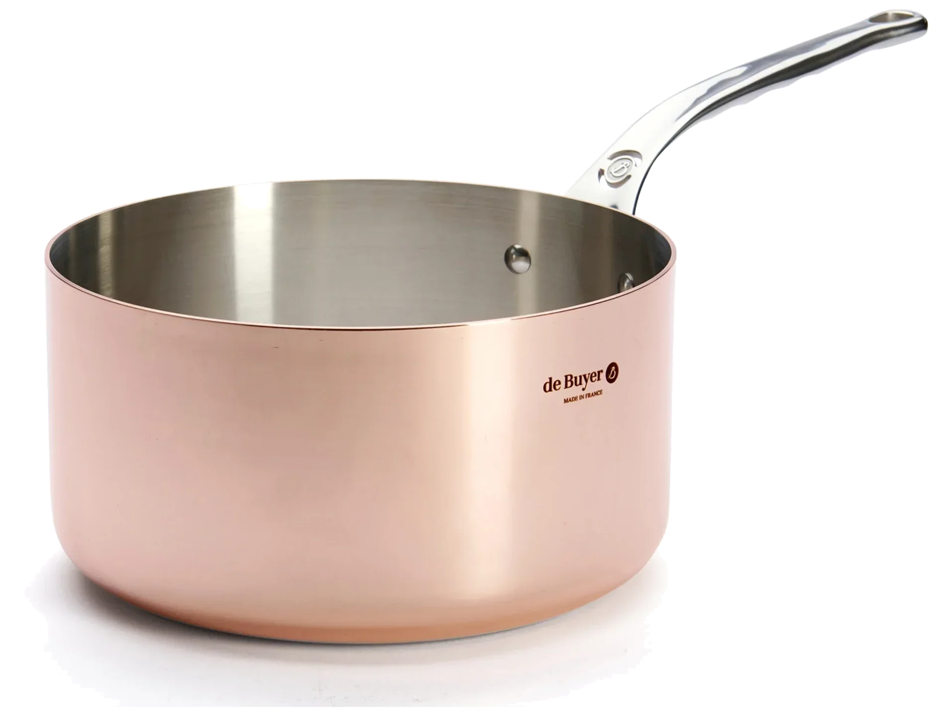 PRIMA MATERA Vysoký měděný rendlík s rovnými stěnami 24 cm / DE BUYER