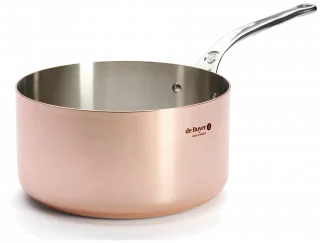 PRIMA MATERA Vysoký měděný rendlík s rovnými stěnami 24 cm / DE BUYER