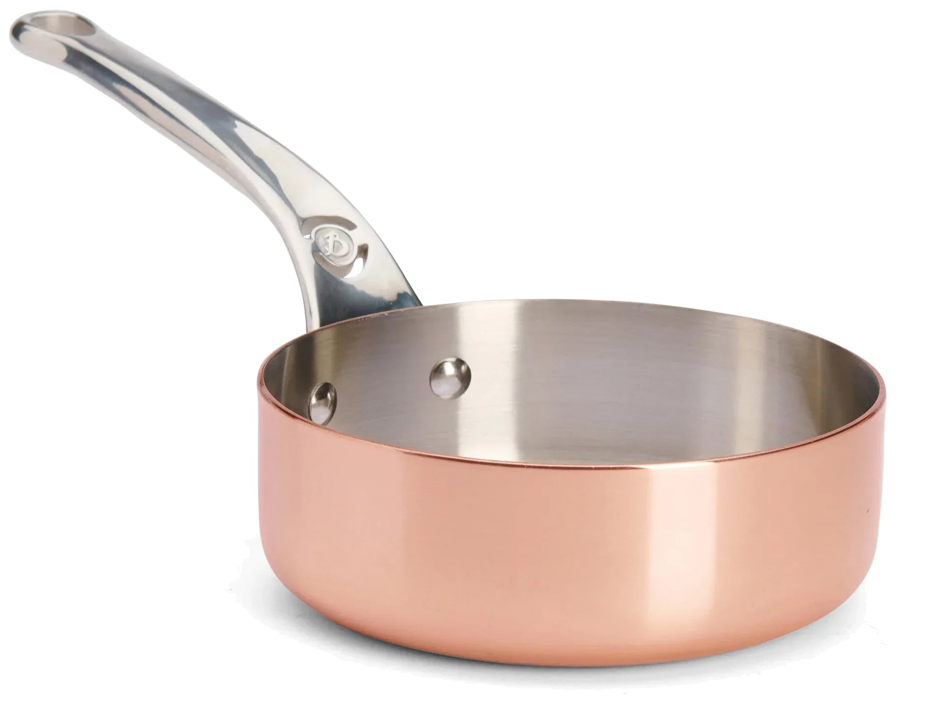 PRIMA MATERA Nízký měděný rendlík s rovnými stěnami 16 cm / DE BUYER