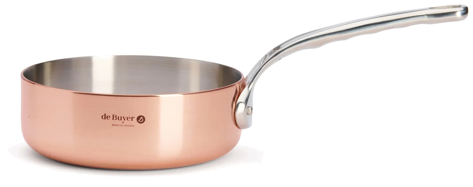 PRIMA MATERA Nízký měděný rendlík s rovnými stěnami 16 cm / DE BUYER