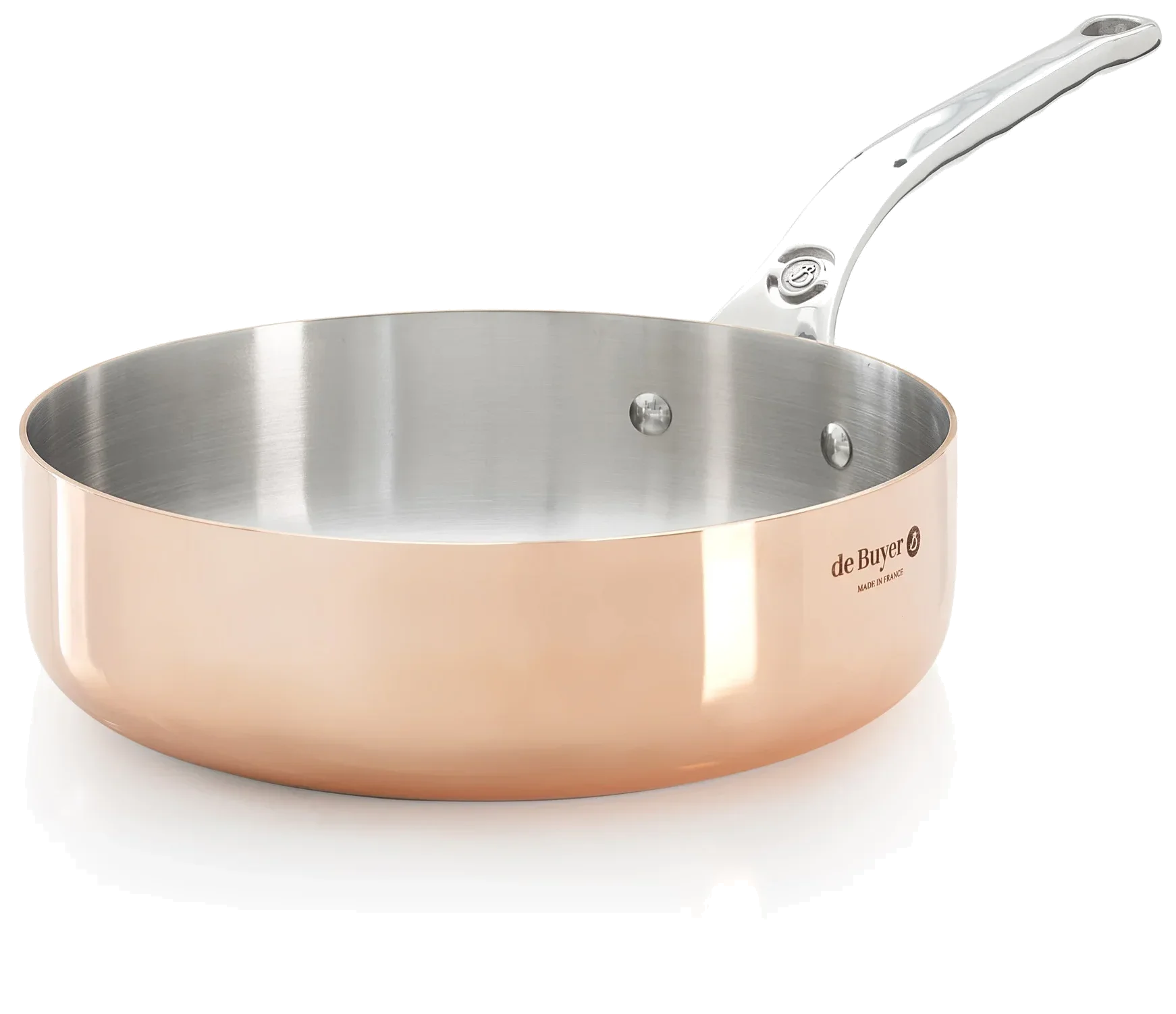 PRIMA MATERA Nízký měděný rendlík s rovnými stěnami 24 cm / DE BUYER