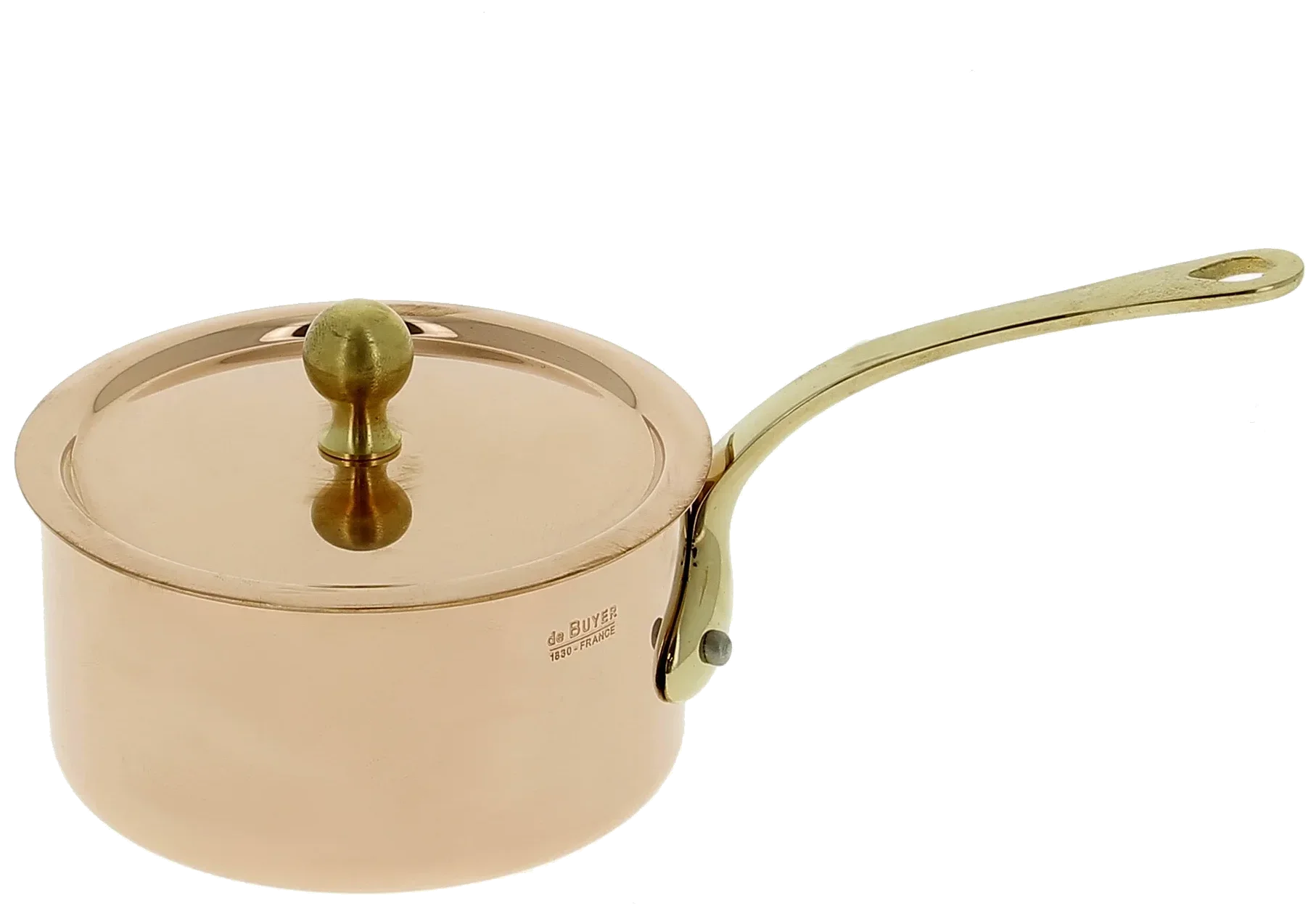 INOCUIVRE TRADITION Měděný rendlík s poklicí 9 cm / DE BUYER