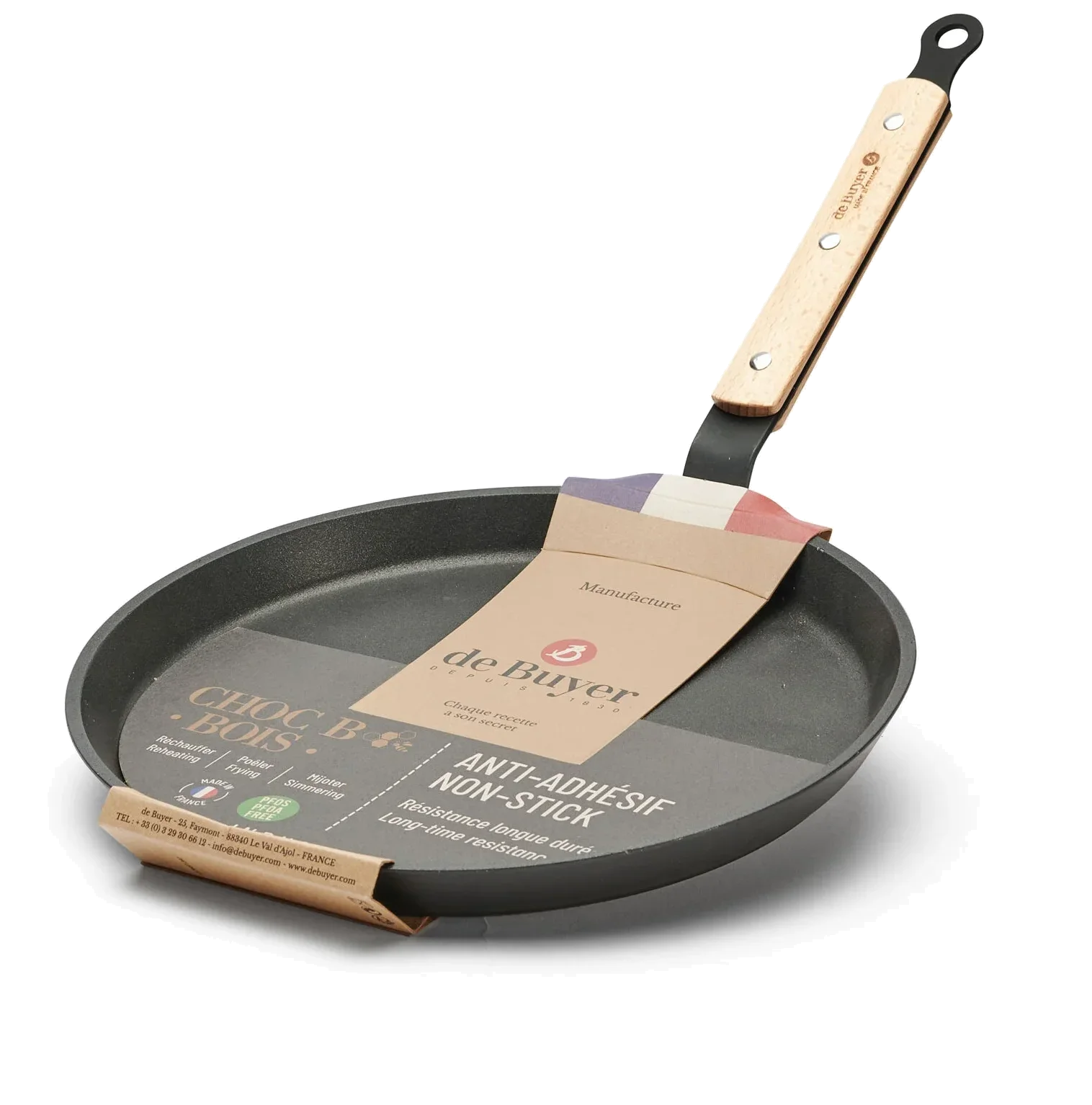 DE BUYER Pánev na palačinky CHOC B BOIS 26 cm