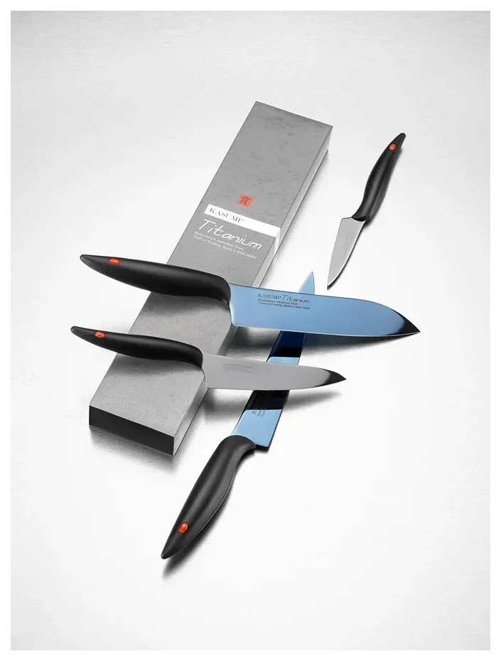 TITANIUM Japonský univerzální nůž 12 cm modrý / KASUMI