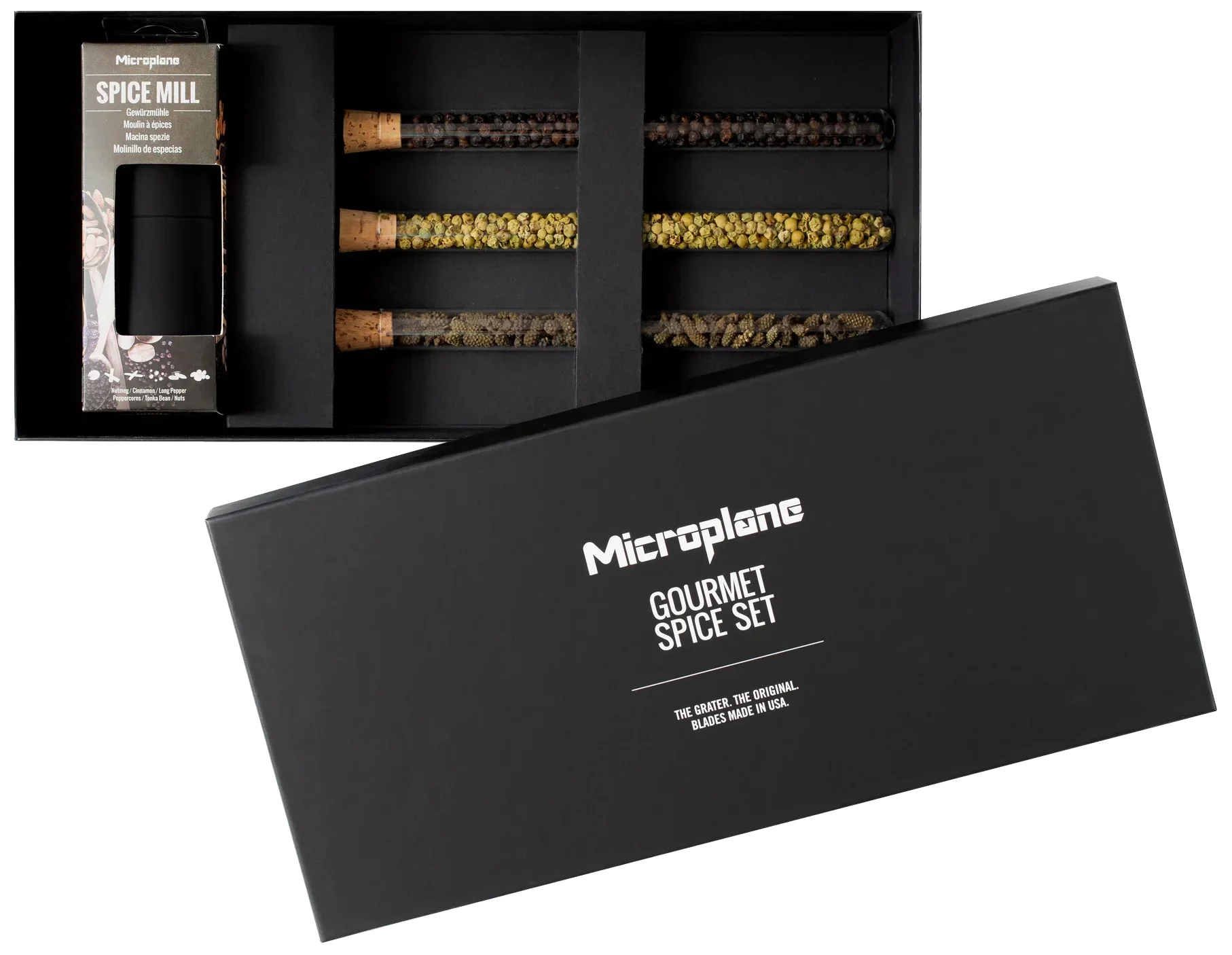 GOURMET Sada mlýnku a 3 druhů pepře / MICROPLANE