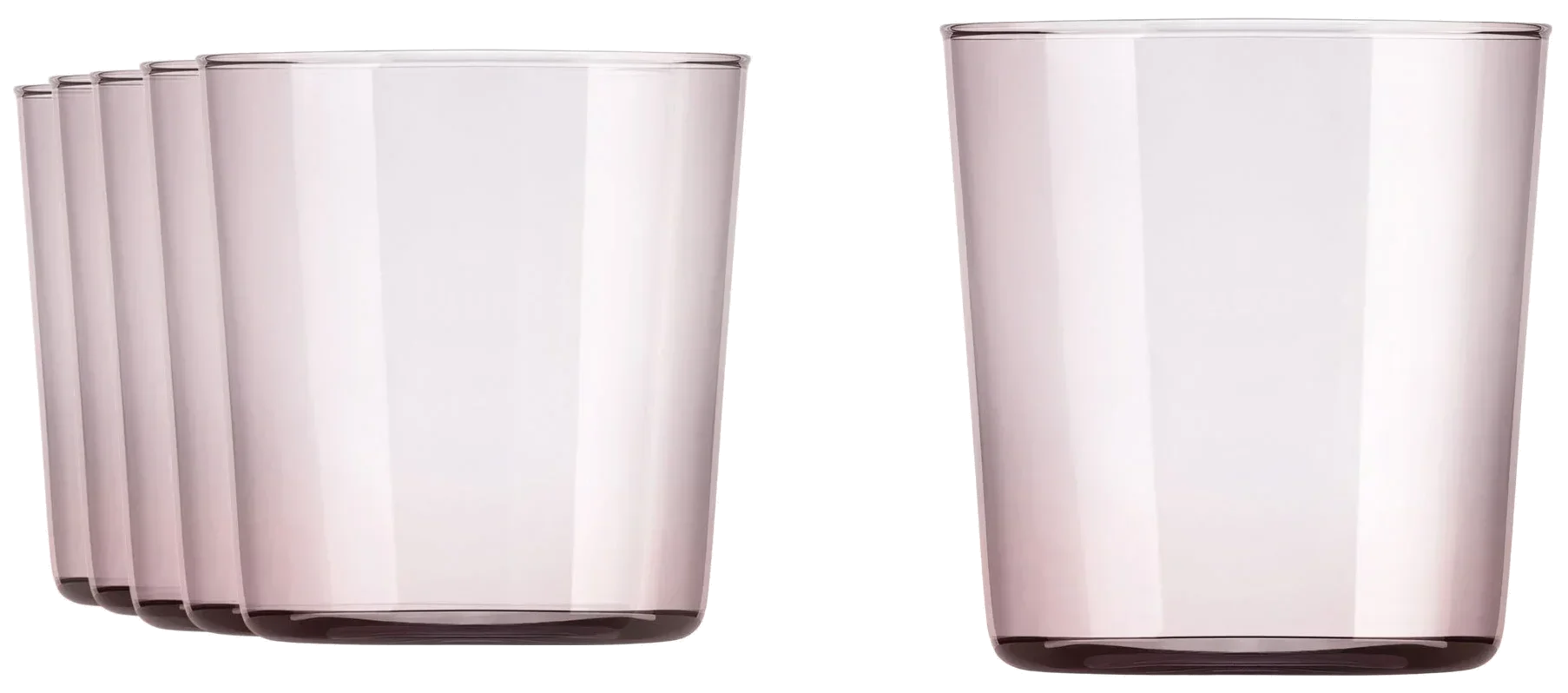 CIDRA COLOR Sklenice 390 ml, růžová (sada 6 ks) / ONIS