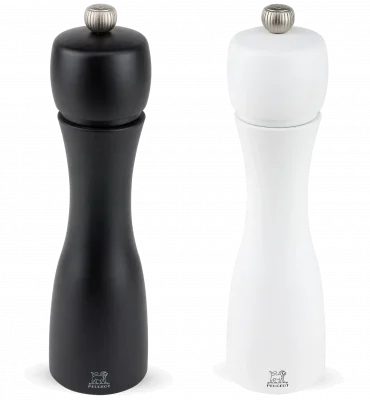 TAHITI Zestaw młynków do soli i pieprzu 20 cm biały/czarny / PEUGEOT