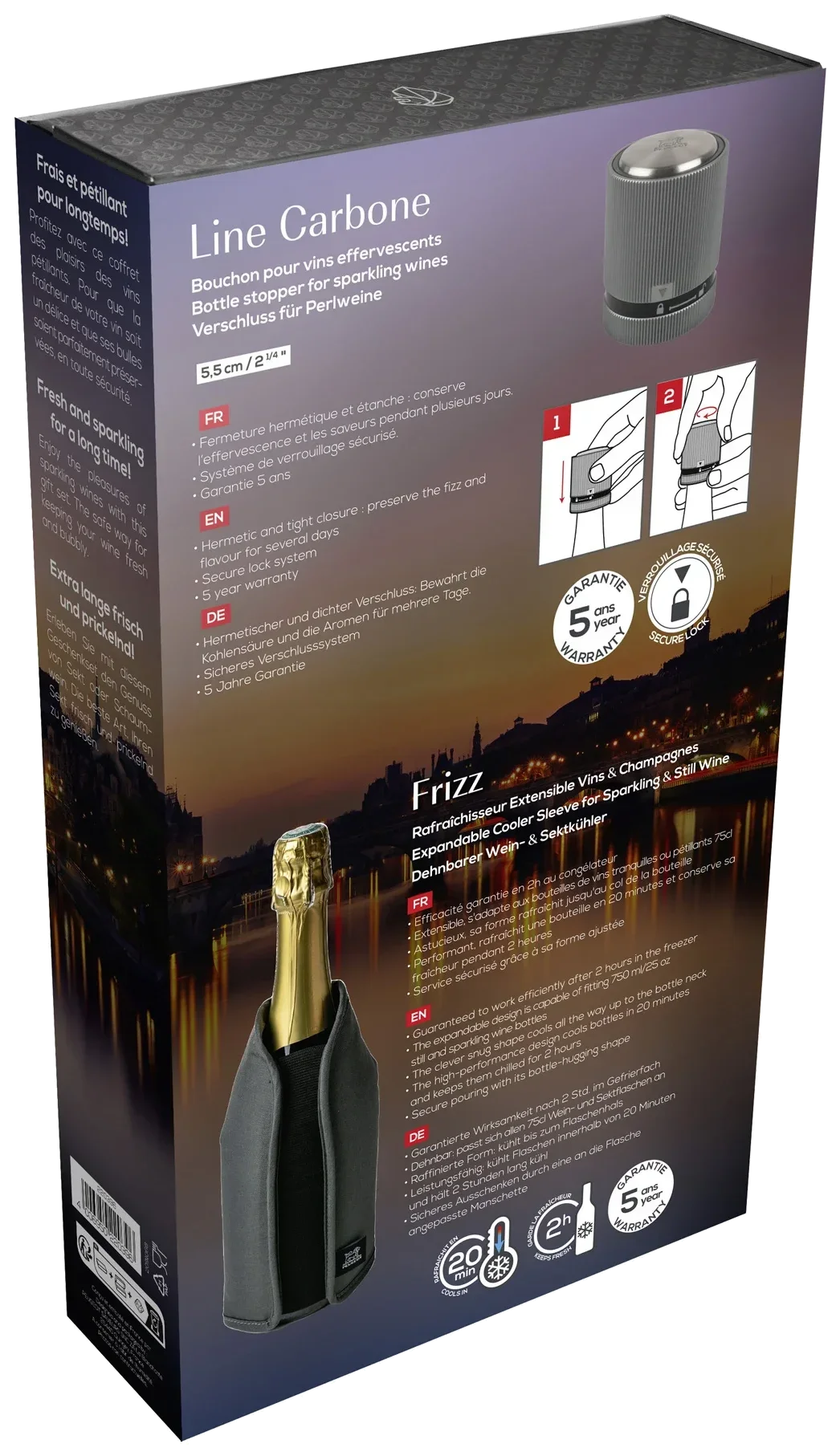 BUBBLES Sada zátky a chladiče na víno / PEUGEOT