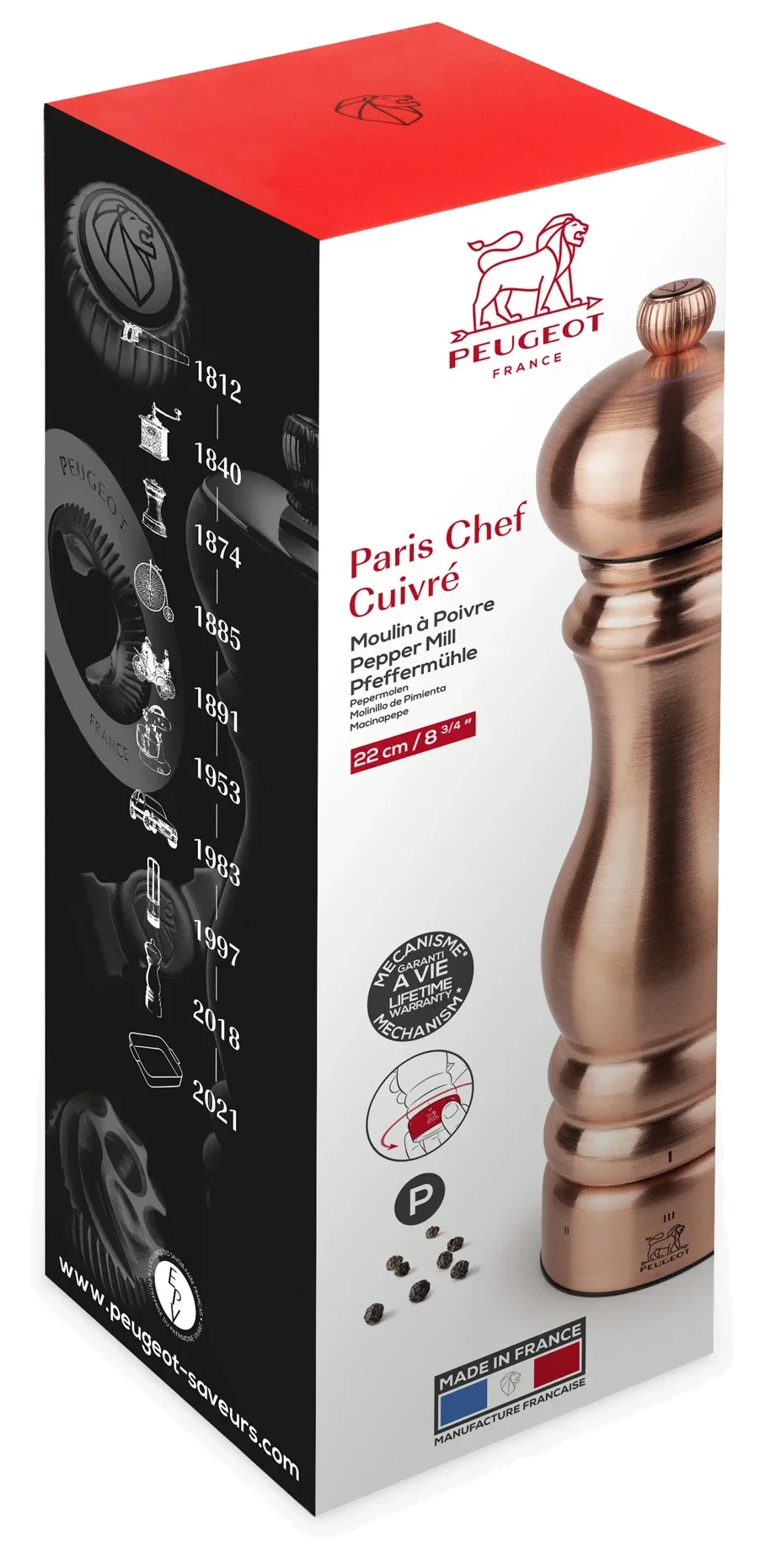 PEUGEOT Mlýnek na pepř PARIS CHEF COOPER u'Select 22 cm