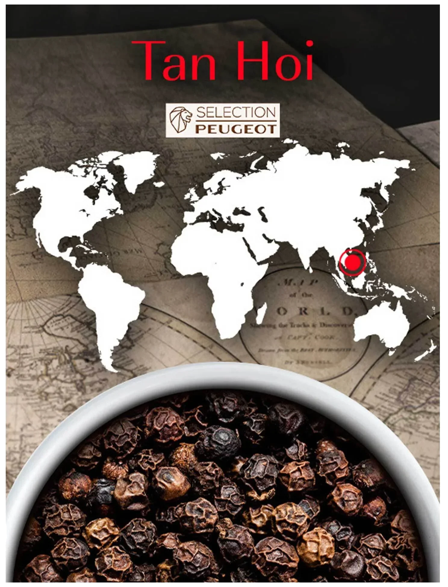 TAN HOI Černý pepř z Vietnamu 140 g / PEUGEOT