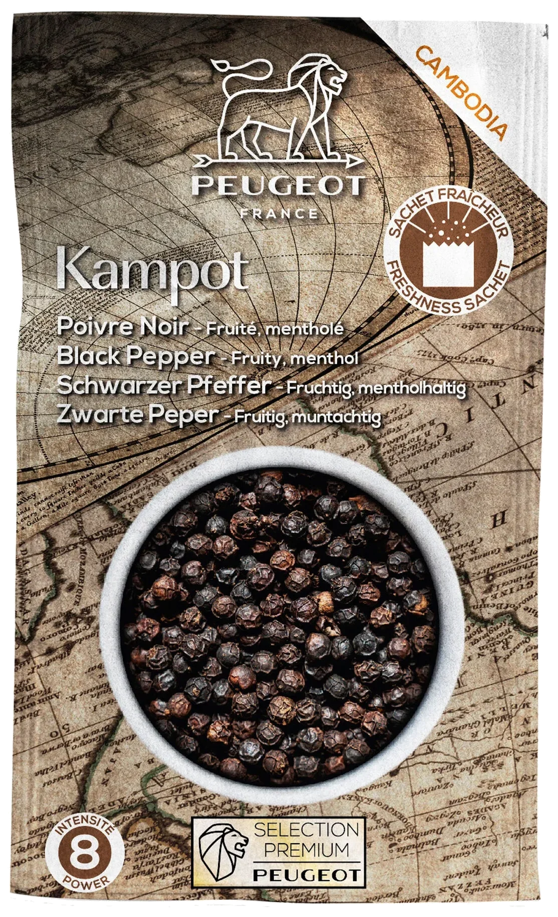 KAMPOT Černý pepř z Kambodže 60 g / PEUGEOT