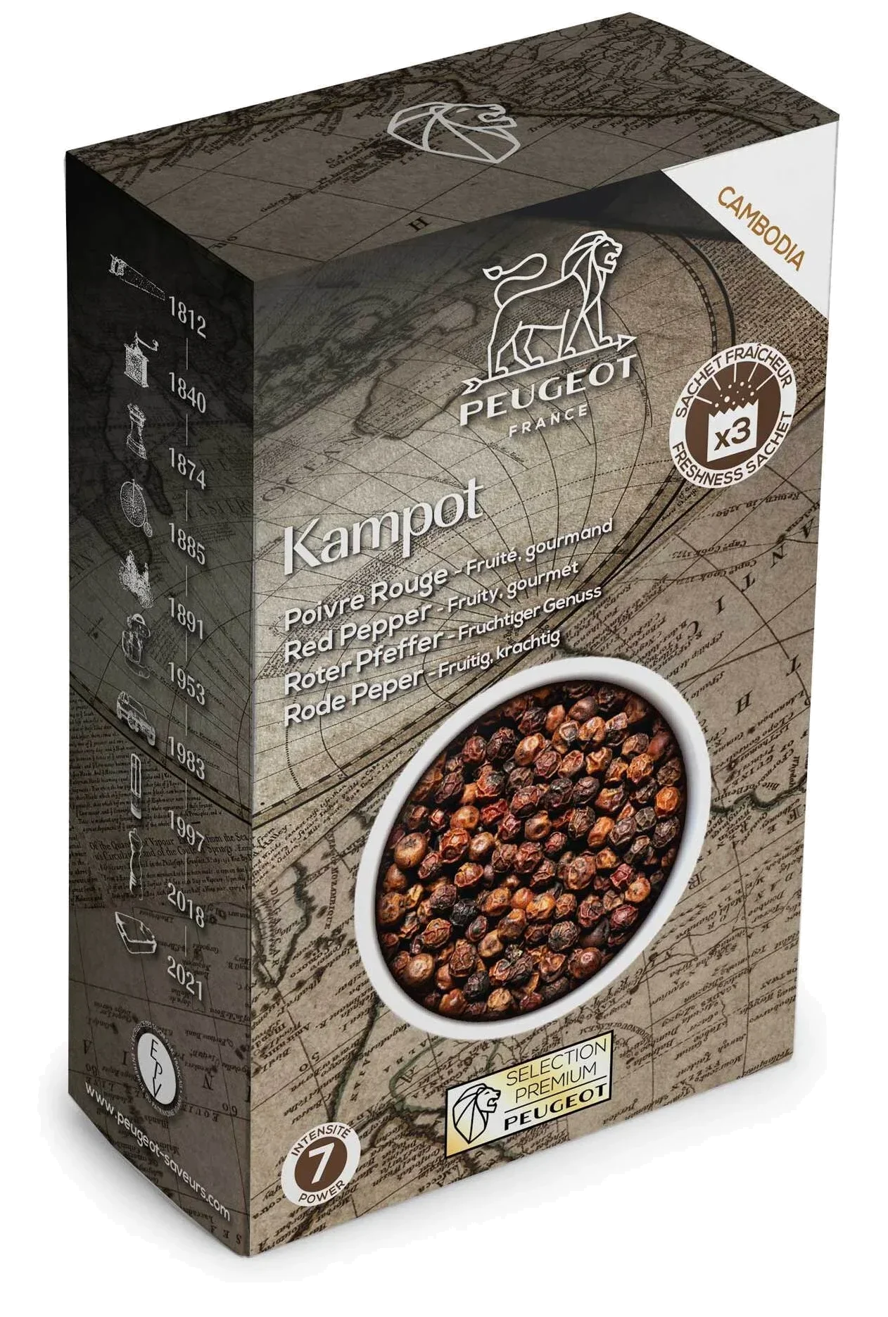 KAMPOT Červený pepř z Kambodže 60 g / PEUGEOT