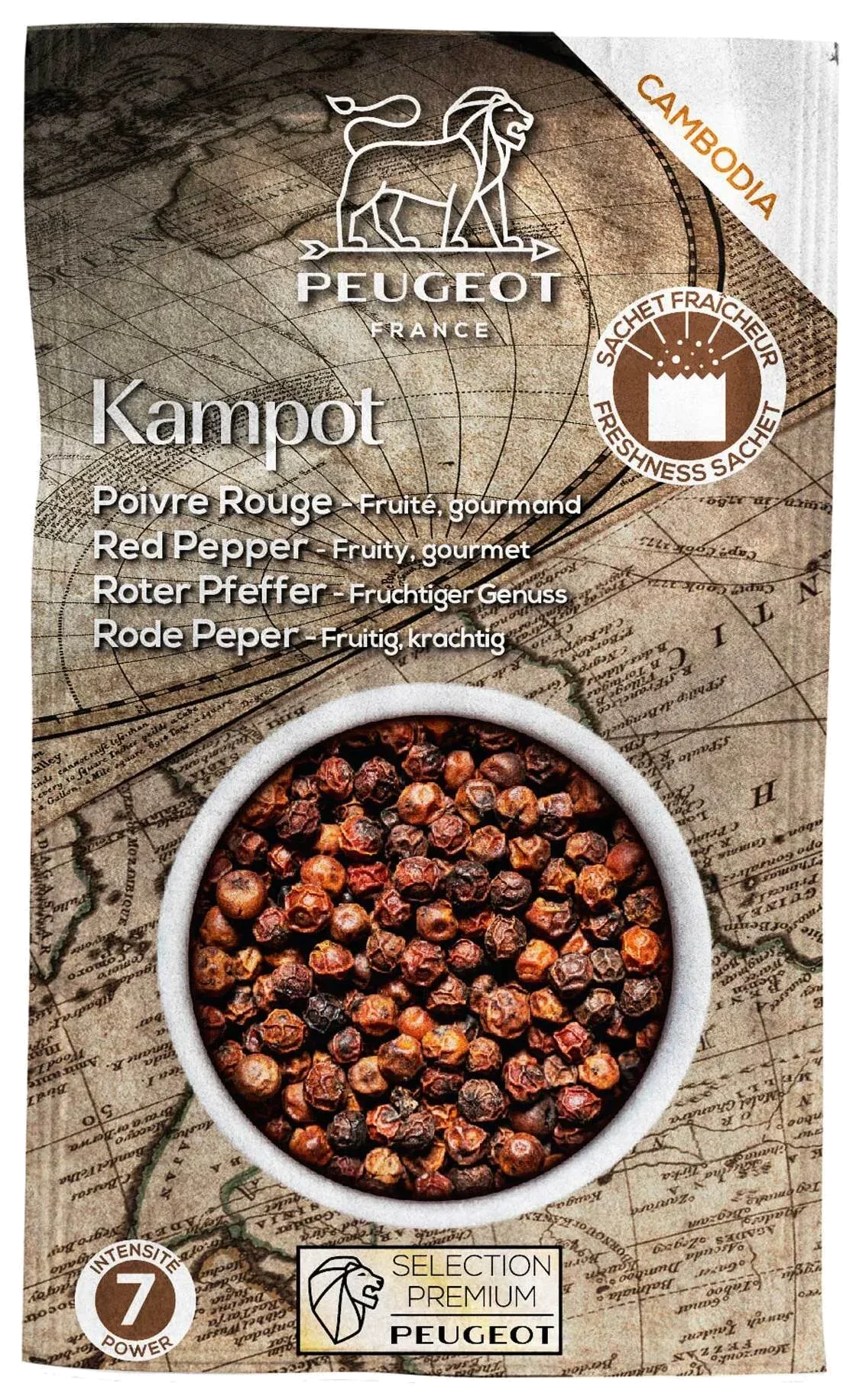 KAMPOT Červený pepř z Kambodže 60 g / PEUGEOT