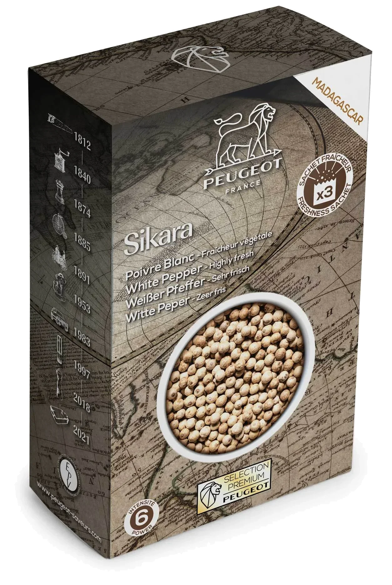 SIKARA Bílý pepř z Madagaskaru 60 g / PEUGEOT