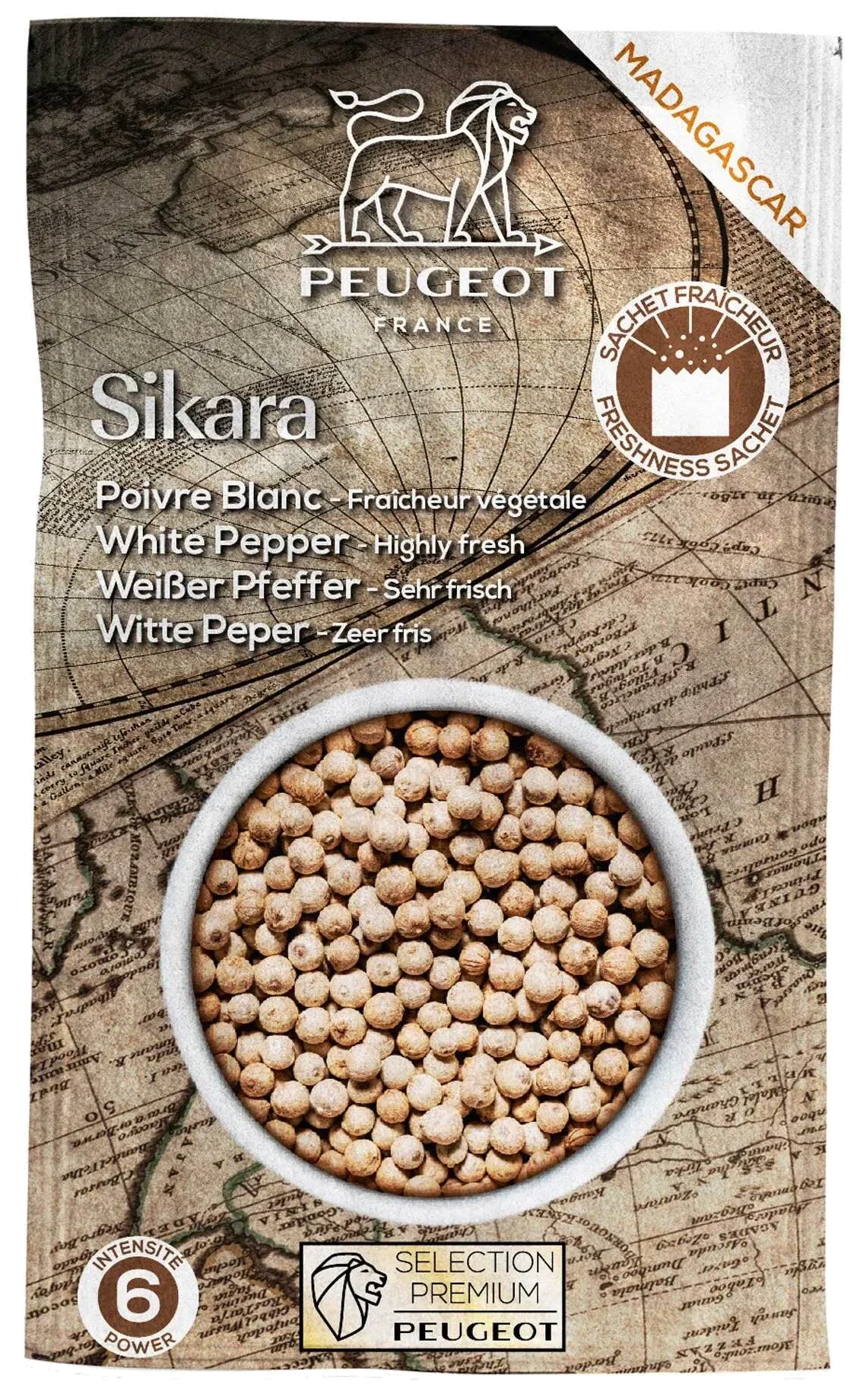 SIKARA Bílý pepř z Madagaskaru 60 g / PEUGEOT