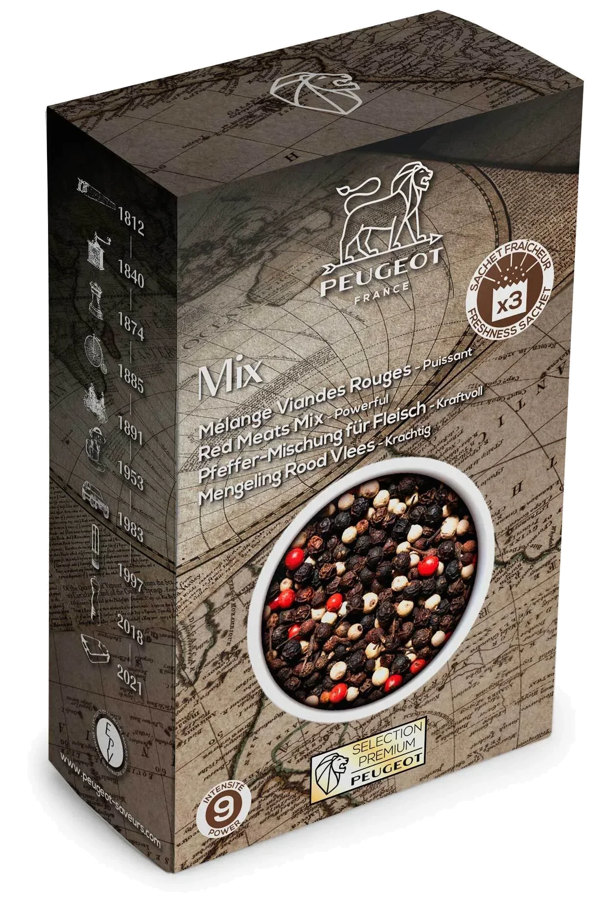RED MEAT BLEND Směs pepřů 60 g / PEUGEOT