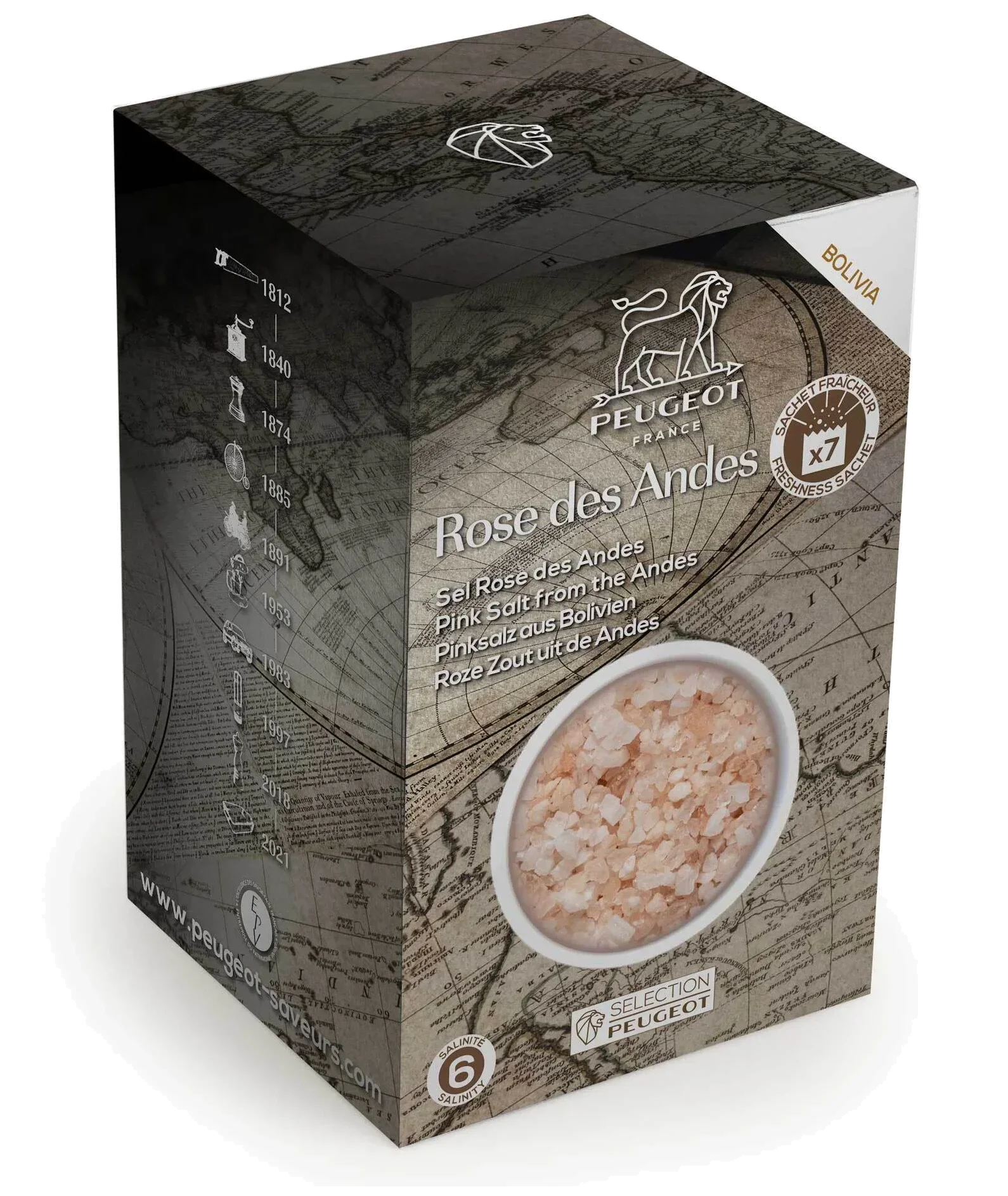 PINK SALT Růžová andská sůl z Bolívie 350 g / PEUGEOT