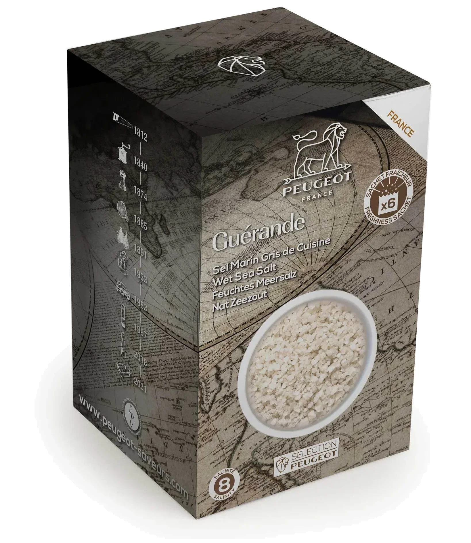 WET SEA SALT Vlhká mořská sůl z Francie 300 g / PEUGEOT