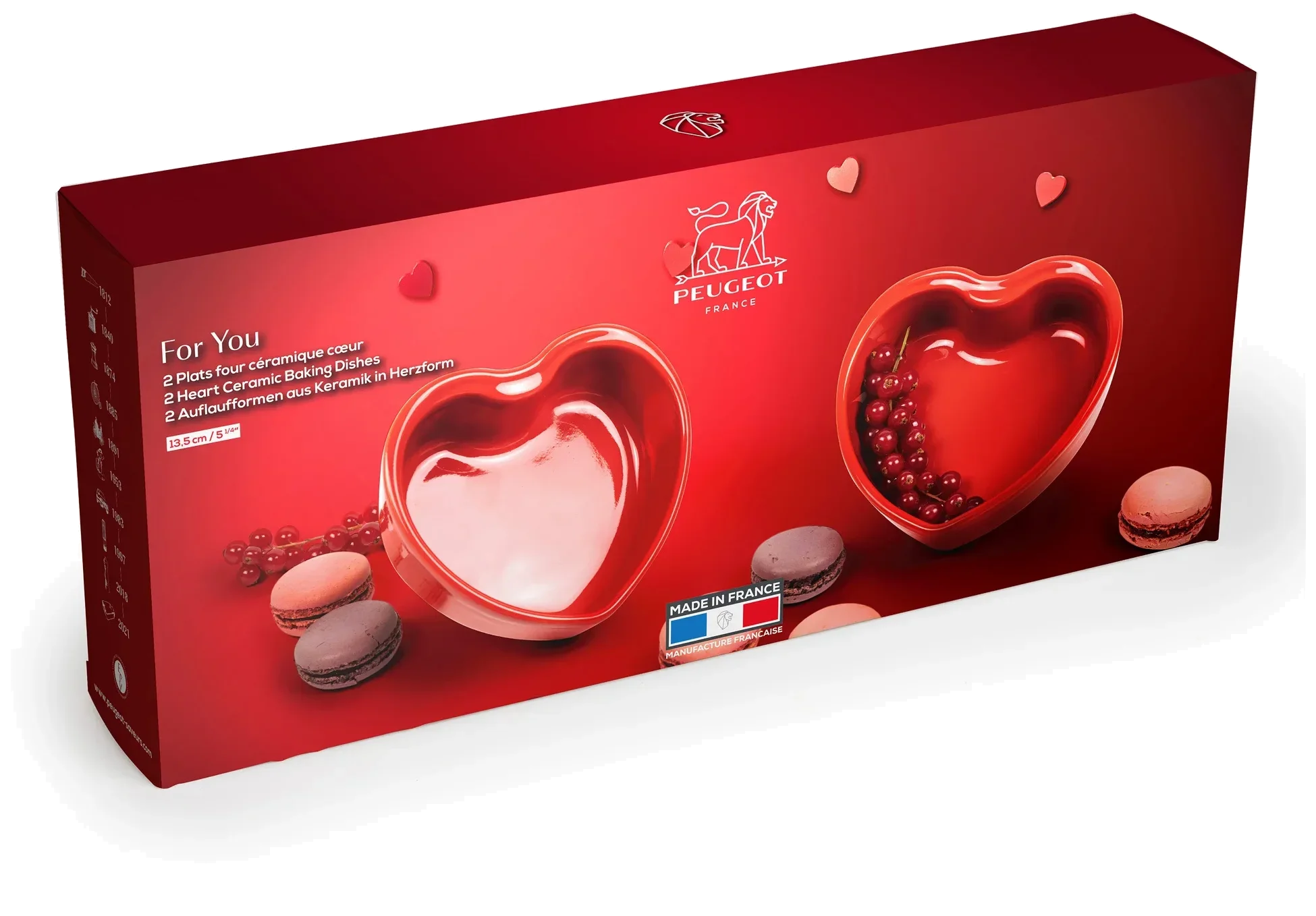 APPOLIA Zapékací mistička ramekin ve tvaru srdce 350 ml ( 2 ks) červená / PEUGEOT
