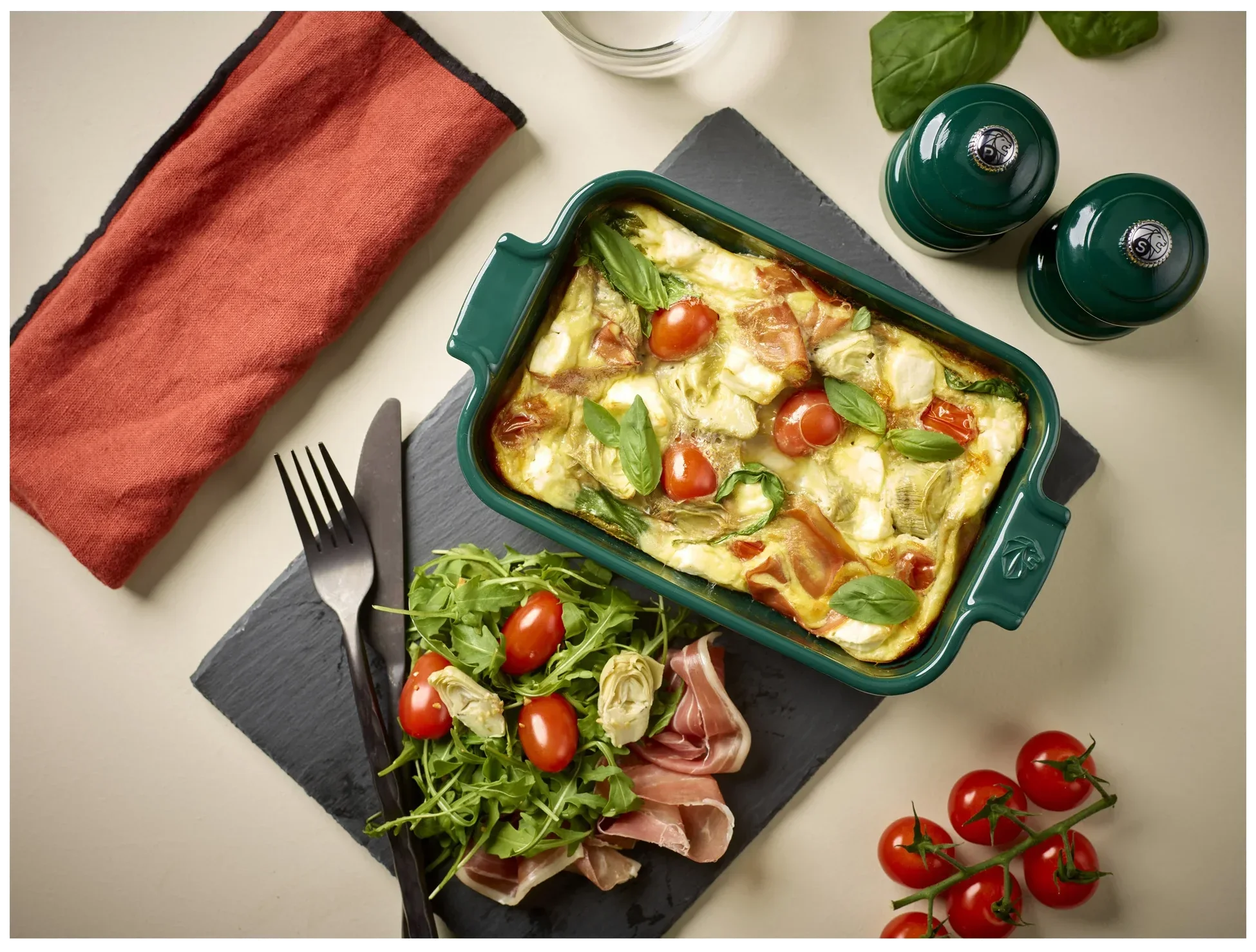 APPOLIA Obdélníková nádoba 22 cm zelená / PEUGEOT
