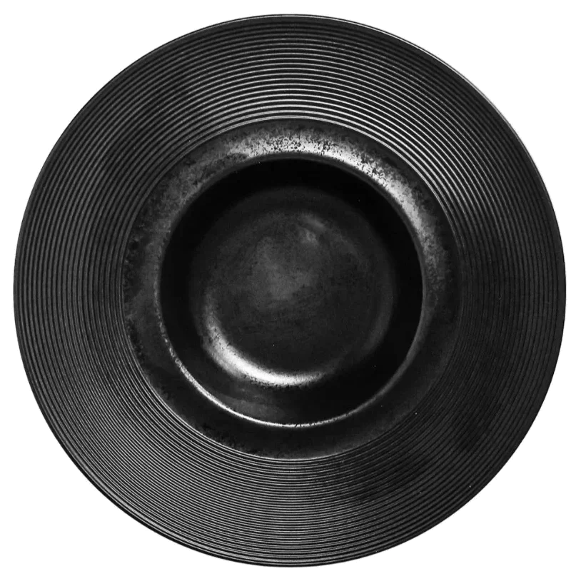 KARBON Hluboký talíř EDGE 26 cm černý / RAK PORCELAIN