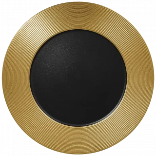 METALFUSION Mělký talíř s reliéfem 33 cm zlatý / RAK PORCELAIN