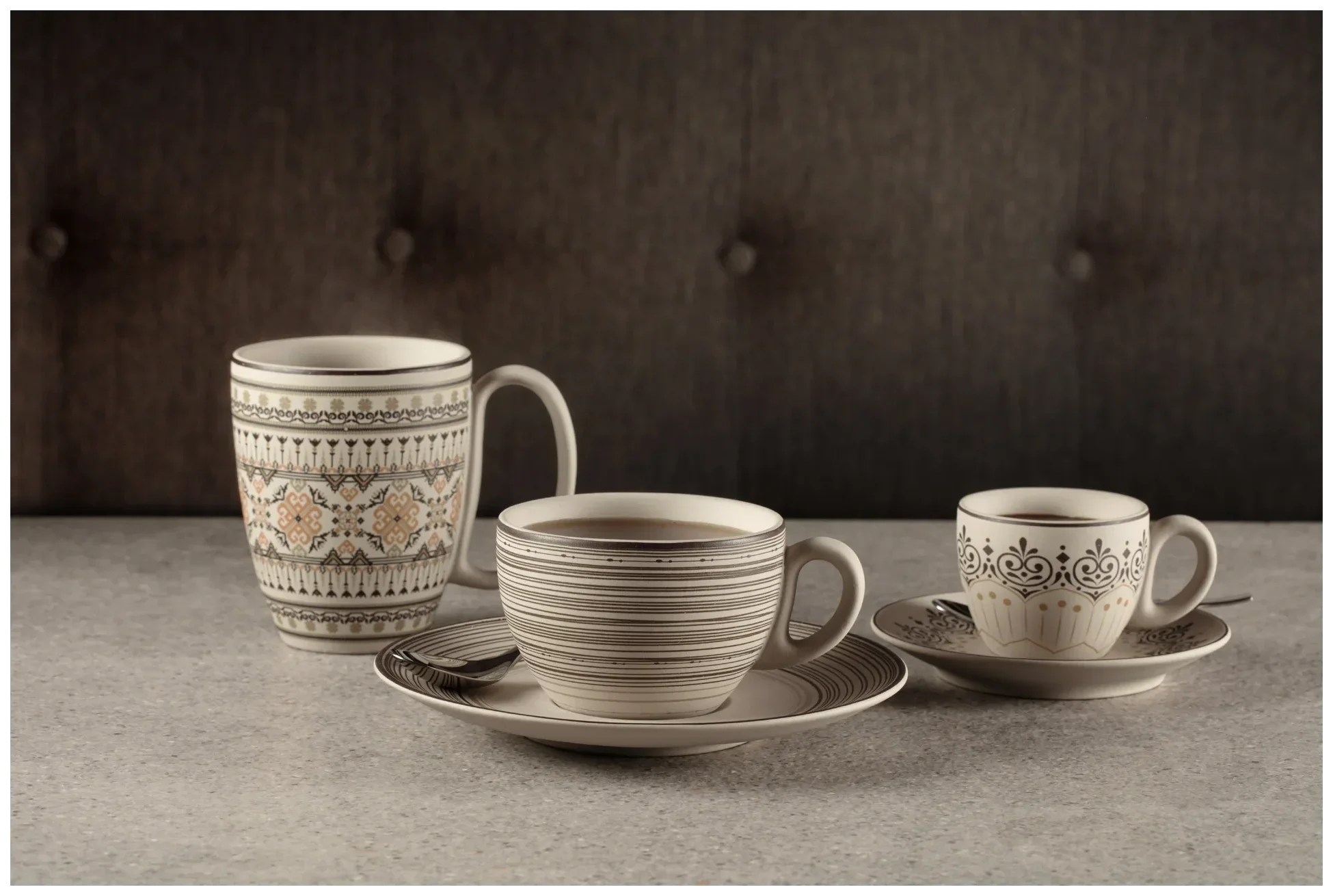 Podšálek k šálku na espresso 13 cm Larissa EARTH ARGILA / RAK PORCELAIN