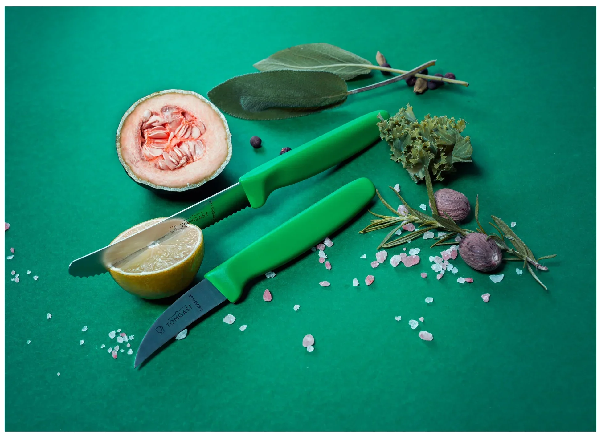 TOMGAST Zelený nůž na vykrajování oček, délka 6 cm