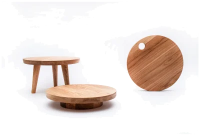 SIMPLE Nízký kulatý dubový podstavec, 28 cm / VERLO