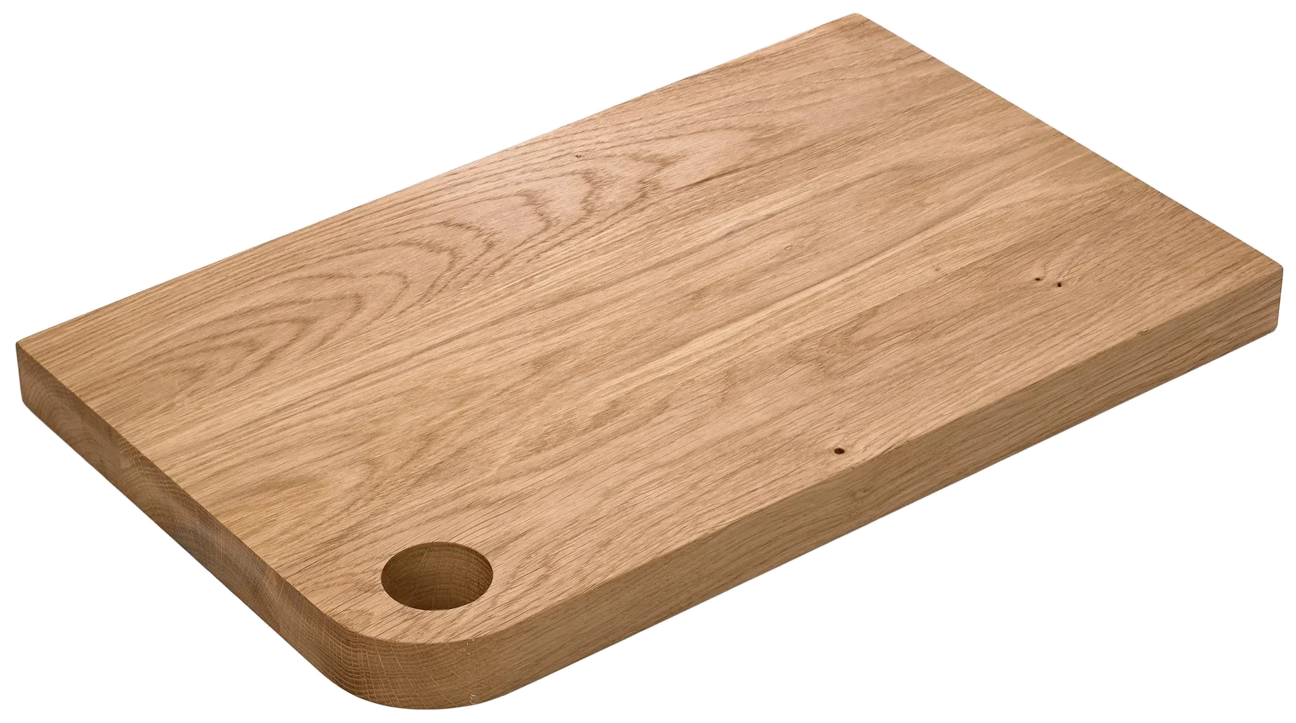 Dubové servírovací prkénko s otvorem 38x23,5x2,5 cm SIMPLE / VERLO