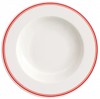 VERLO Hluboký talíř FORTE RIVO červené pruhy 26 cm