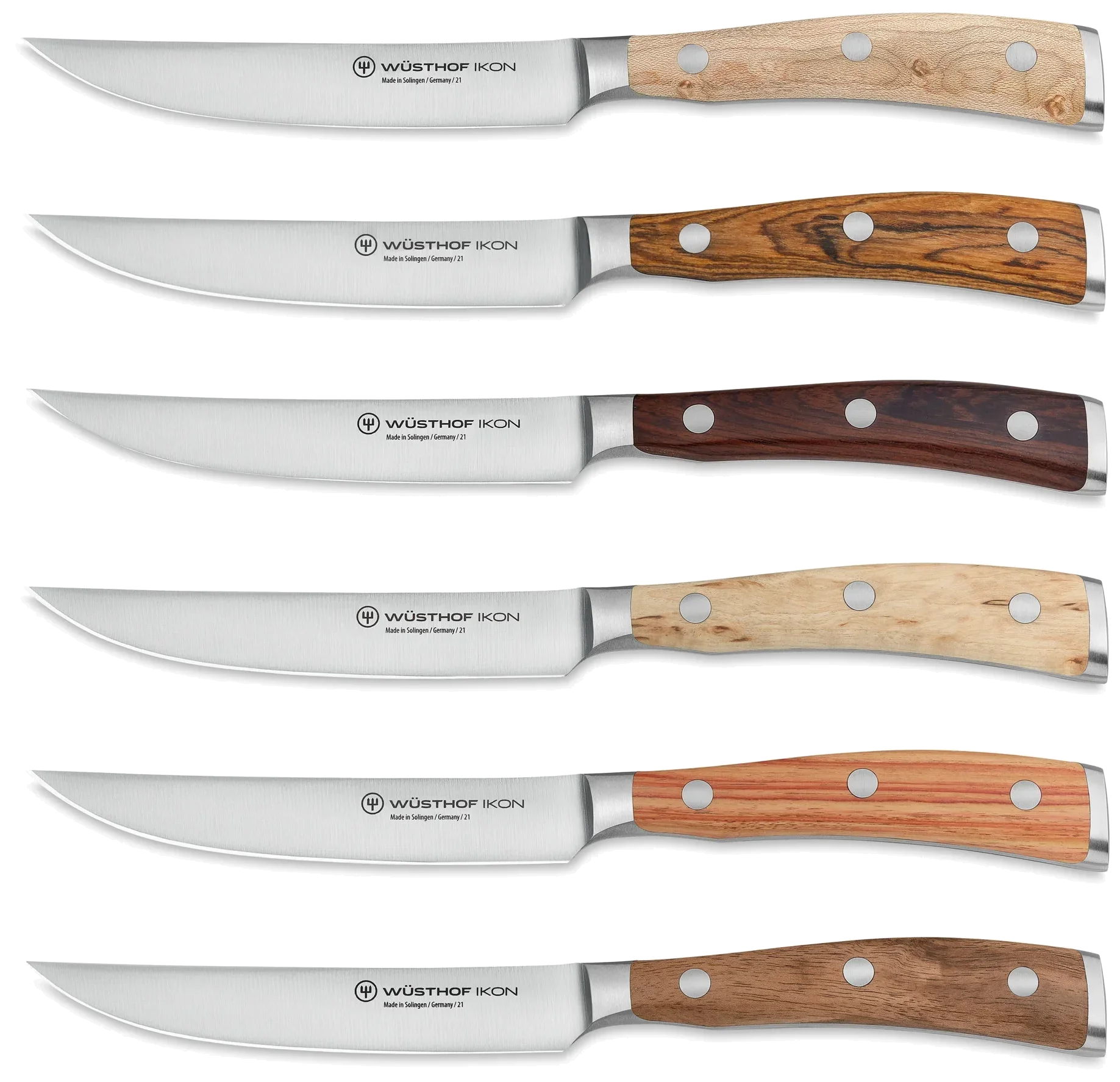IKON Sada 6 steakových nožů 12 cm v kožené brašně / WÜSTHOF