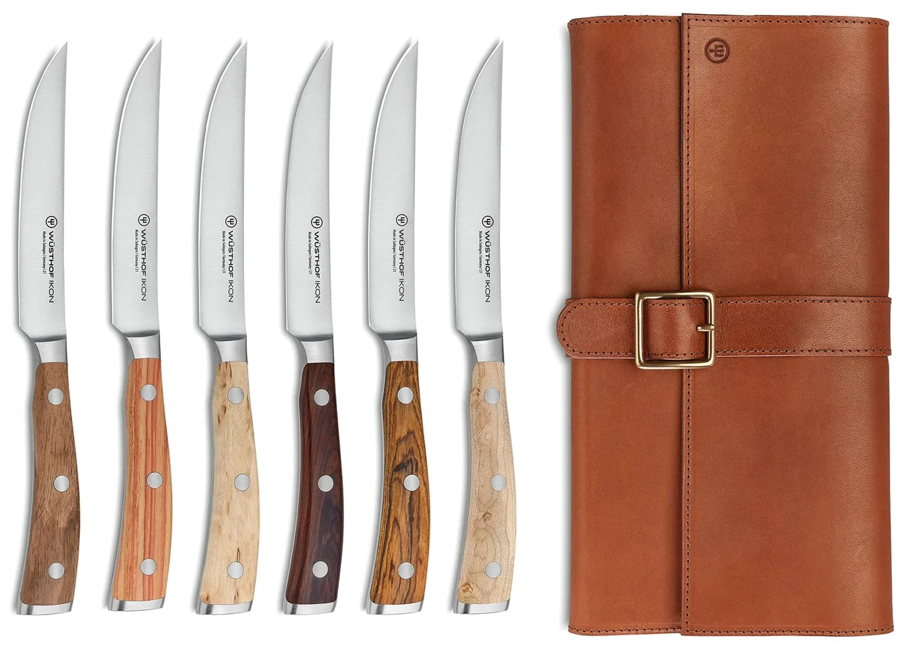 IKON Sada 6 steakových nožů 12 cm v kožené brašně / WÜSTHOF