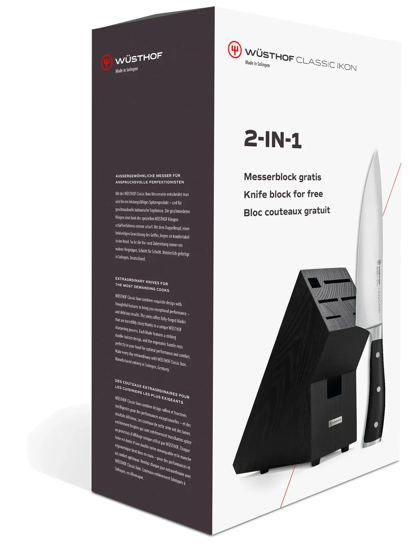 CLASSIC IKON 2 in 1 - Tmavý blok + nůž 20 cm / WÜSTHOF